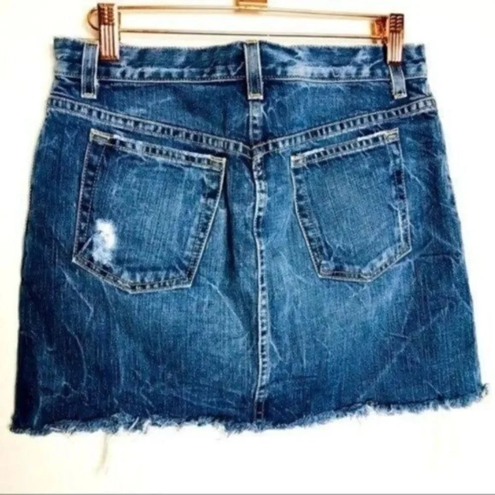JCrew Stone washed denim skirt raw hem 0 BoxK